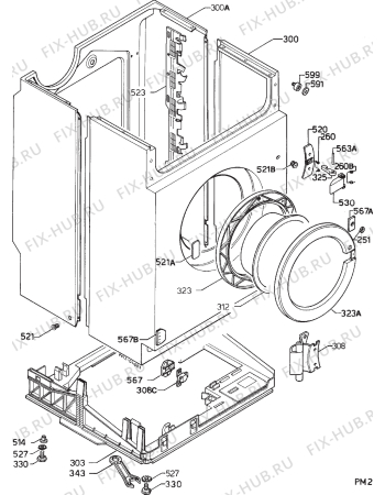 Взрыв-схема стиральной машины Privileg 022873 4 - Схема узла Cabinet + armatures